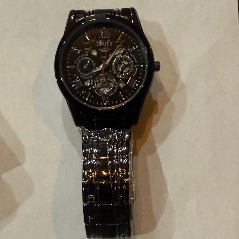 #29 Oruss Black Skeleton Watch Automatic - Picture 3 of 8